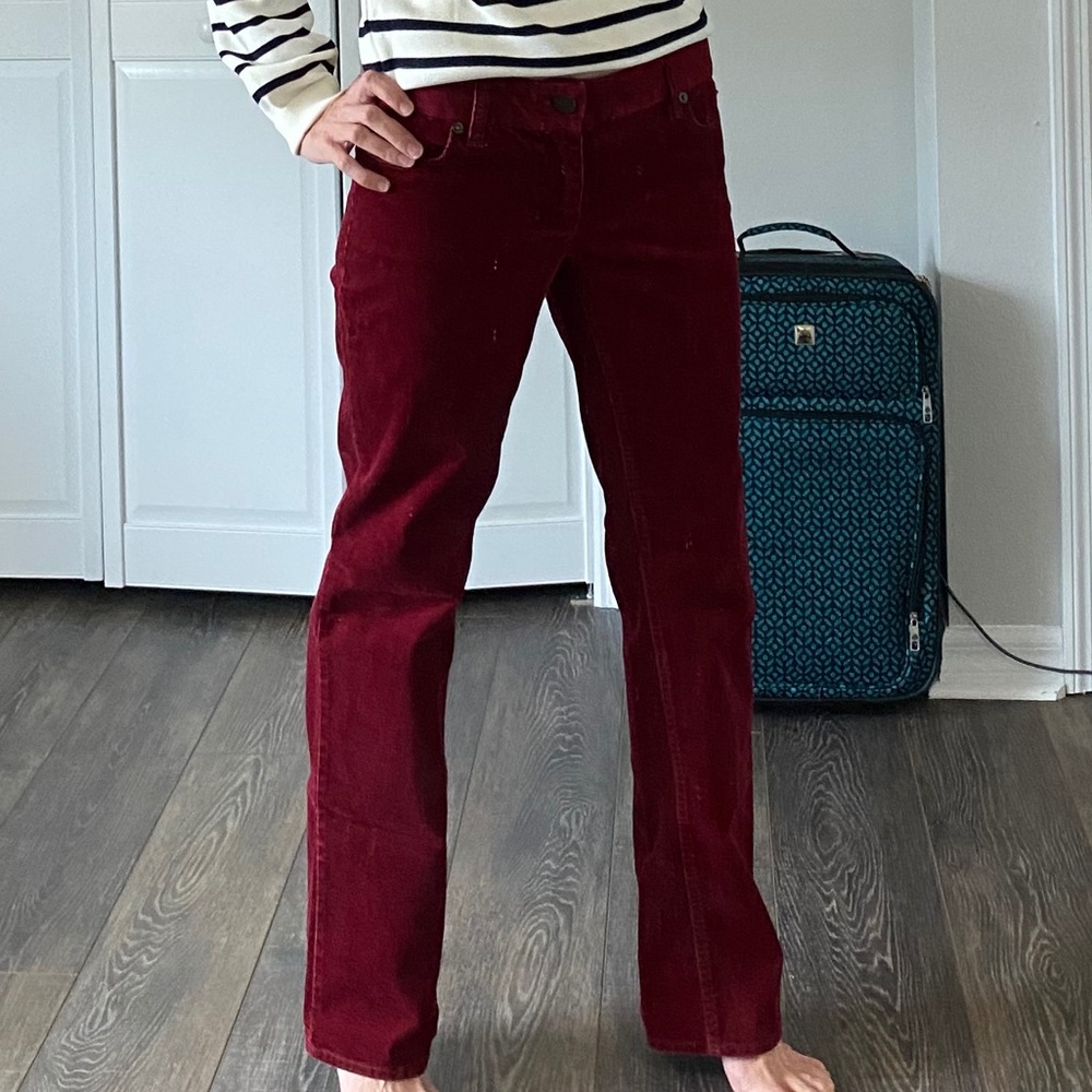 J Crew Maroon Corduroy Favorite Fit Pant